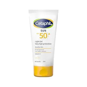 Cetaphil Sun SPF 50 Sunscreen Light Gel 50 ml – Very High Protection SPF 50+ Broad Spectrum UVA/UVB - Lightweight, Non-Sticky Gel - Water resistant - Fast Absorbing Daily Face Sunscreen for Sensitive Skin - For All Skin Types