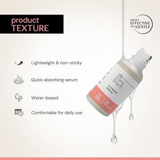 Deconstruct 5% Niacinamide Serum + 2% Alpha Arbutin Clearing Serum| Clinically Tested| Reduces Dark Spots, Pigmentation, Acne Marks & Tanning |4-in-1 Multi-Benefit |Non-Irritating |30ml