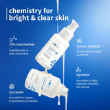 Plum 10% Niacinamide Serum with Rice Water 50ml | Provides Clear, Glowing & Brightening Skin | for Acne Prone, Combination, Oily & Sensitive Skin | Oil Control & Anti Acne Face Serum for Women & Men