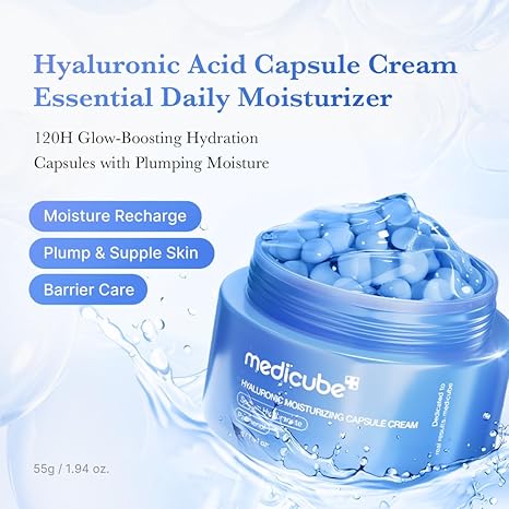 medicube Hydration & Glow Capsule Duo: Hyaluronic Acid and Salmon DNA PDRN Capsule Cream | Firming, Plumping, and Long-Lasting Moisture Care for Radiant, Supple Skin