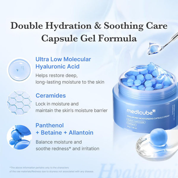 medicube Hydration & Glow Capsule Duo: Hyaluronic Acid and Salmon DNA PDRN Capsule Cream | Firming, Plumping, and Long-Lasting Moisture Care for Radiant, Supple Skin
