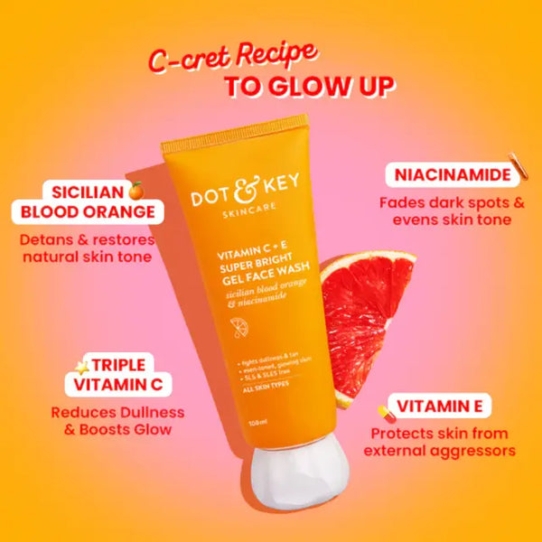 Vitamin C + E Gel Face Wash for Glowing Skin